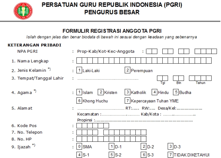 Pendaftaran PGRI Kepulauan Anambas - Persatuan Guru Republik Indonesia Cabang Kepulauan Anambas